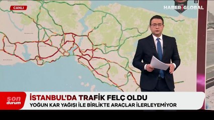 Kar yağışıyla birlikte trafik felç oldu! İstanbul'da araçlar ilerleyemiyor