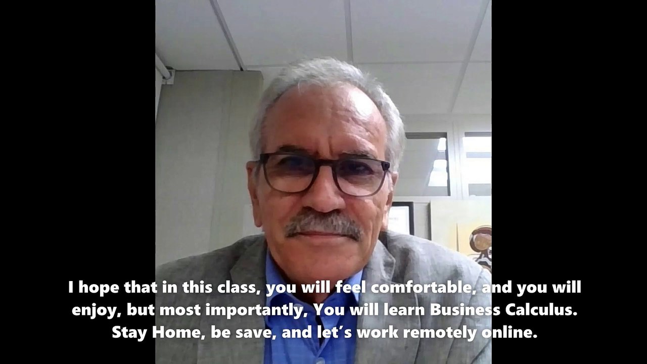 WELCOME Business Calculus Class