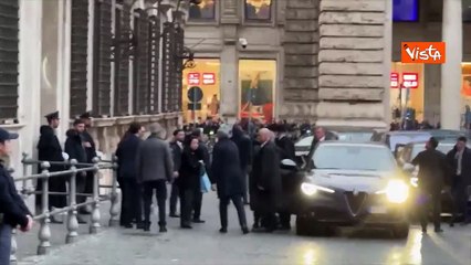L'arrivo del Presidente israeliano Herzog a Palazzo Chigi per incontro con Meloni