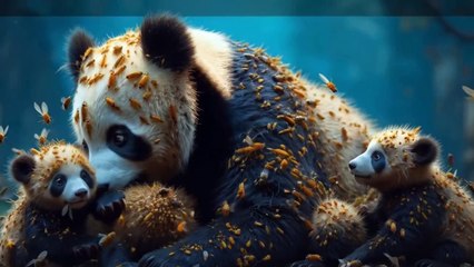 Panda rescue from honey bees