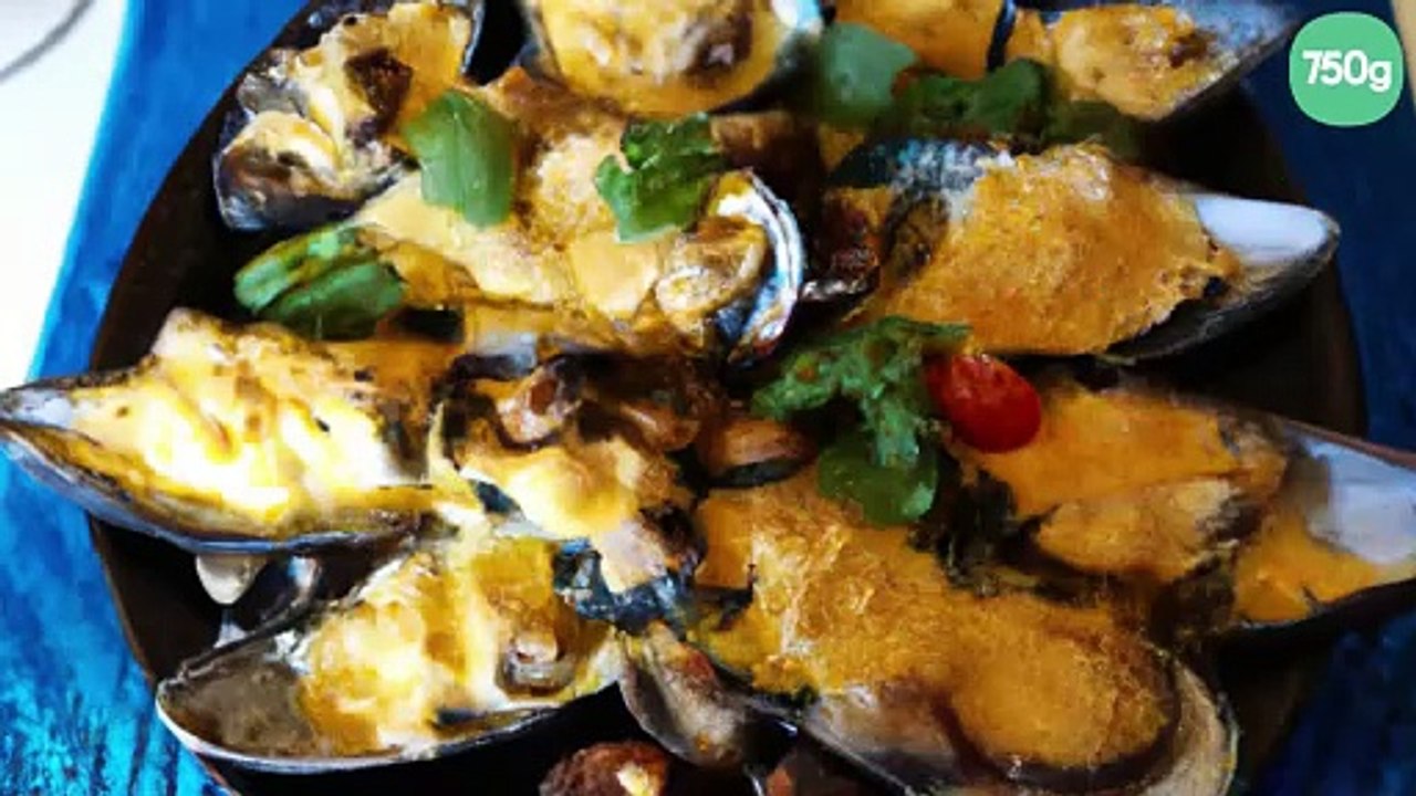 Gratin de moules au bleu