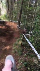 Cyclist Loses Control and Takes Unplanned Detour Into Trees