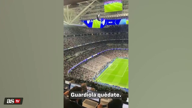 Cánticos de Guardiola quédate en el Bernabéu