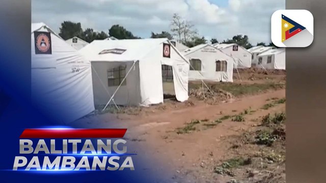 Tent city para sa mga naapektuhan ng pag-aalboroto ng Bulkang Kanlaon, naitayo na sa Negros Occidental
