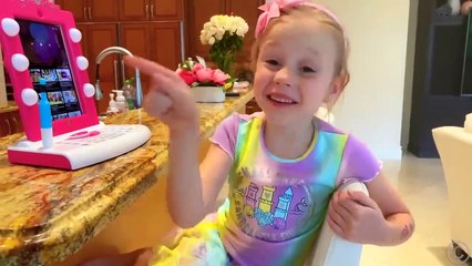 Nastya and dad play on the beach