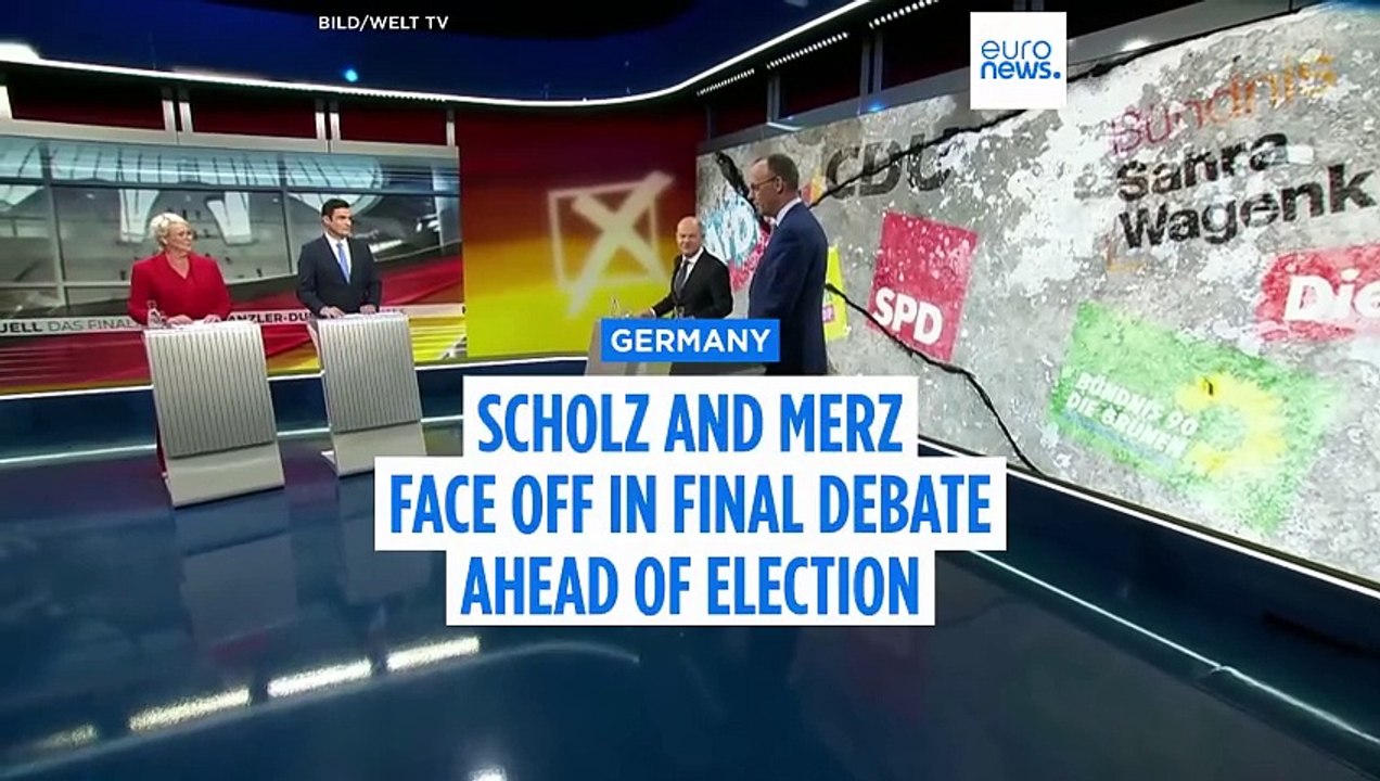 Olaf Scholz and Friedrich Merz face off in final debate ahead of German election