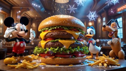 🍔 MICKEY & DONALD'S MASSIVE BURGER CHALLENGE! 🎉 | Funniest Disney Food Adventure! 🍴✨