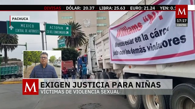 Transportistas bloquean vialidades para exigir justicia para dos menores abusadas en Pachuca