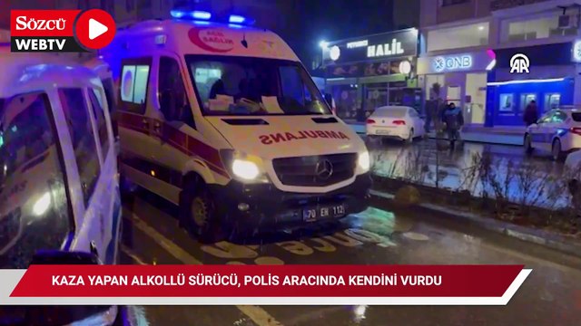 Kaza yapan sürücü, polis aracında kendini vurdu