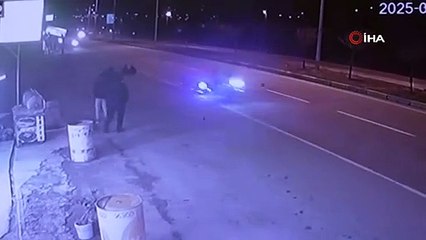 Motosiklet yarışının sonu kazayla bitti