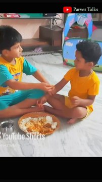 Brother feeding his younger brother 🥰🥰 #Shorts