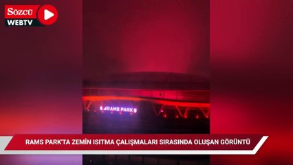 Galatasaray stadı'nda zemin ısıtma çalışmaları sırasında renkli görüntü