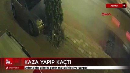 Adana'da alkollü şoför motosikletliye çarptı