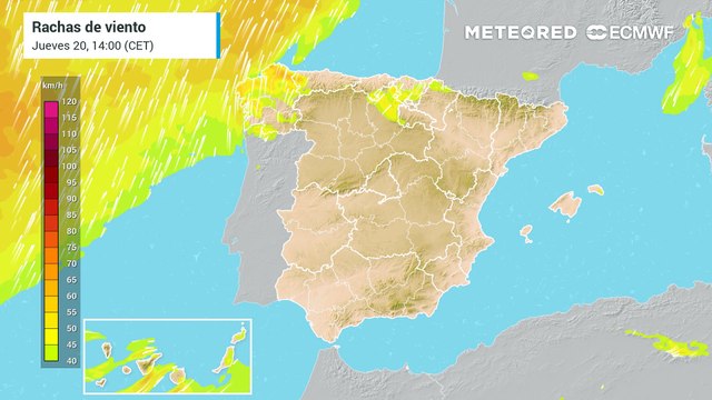 Un frente dejará vientos de más de 90 km/h y precipitaciones generalizadas en España