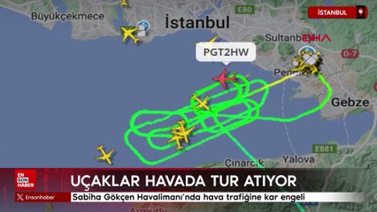 Sabiha Gökçen Havalimanı’nda hava trafiğine kar engeli