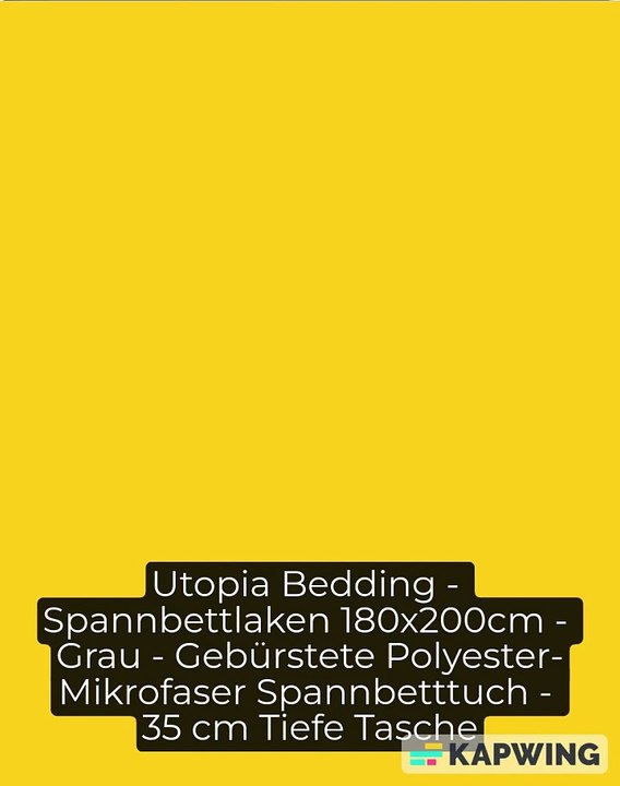 Spannbettlaken 180x200cm - Grau - Utopia Bedding - Gebürstete Polyester