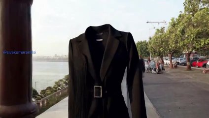 Invisible people walking on the streets in Marine Drive, Mumbai.