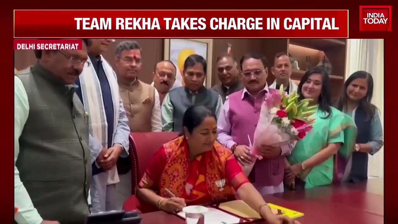 Rekha Gupta takes charge as Delhi's Chief Minister