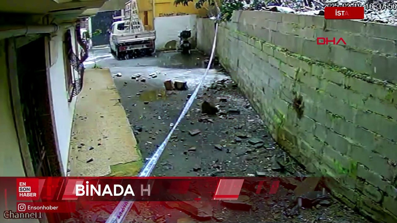 Kağıthane'de yağışın etkisiyle toprak kayması meydana geldi