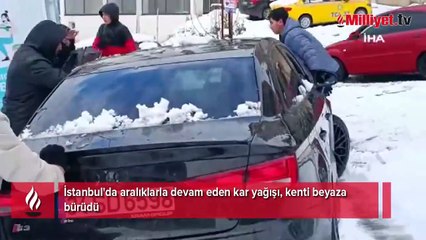 İstanbul'da kar yağışı aralıklarla sürüyor