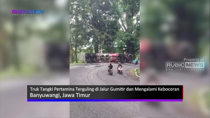 Jalur Gumitir Sempat Ditutup Total Selama Satu Jam Imbas Evakuasi Truk Tangki dan Insiden Kecelakaan Tunggal Truk Muatan Triplek di Lokasi Serupa