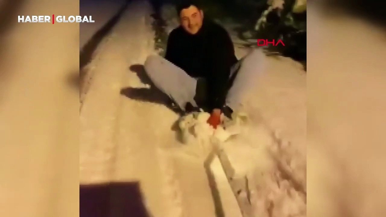 Karda yapılan sörf kamerada