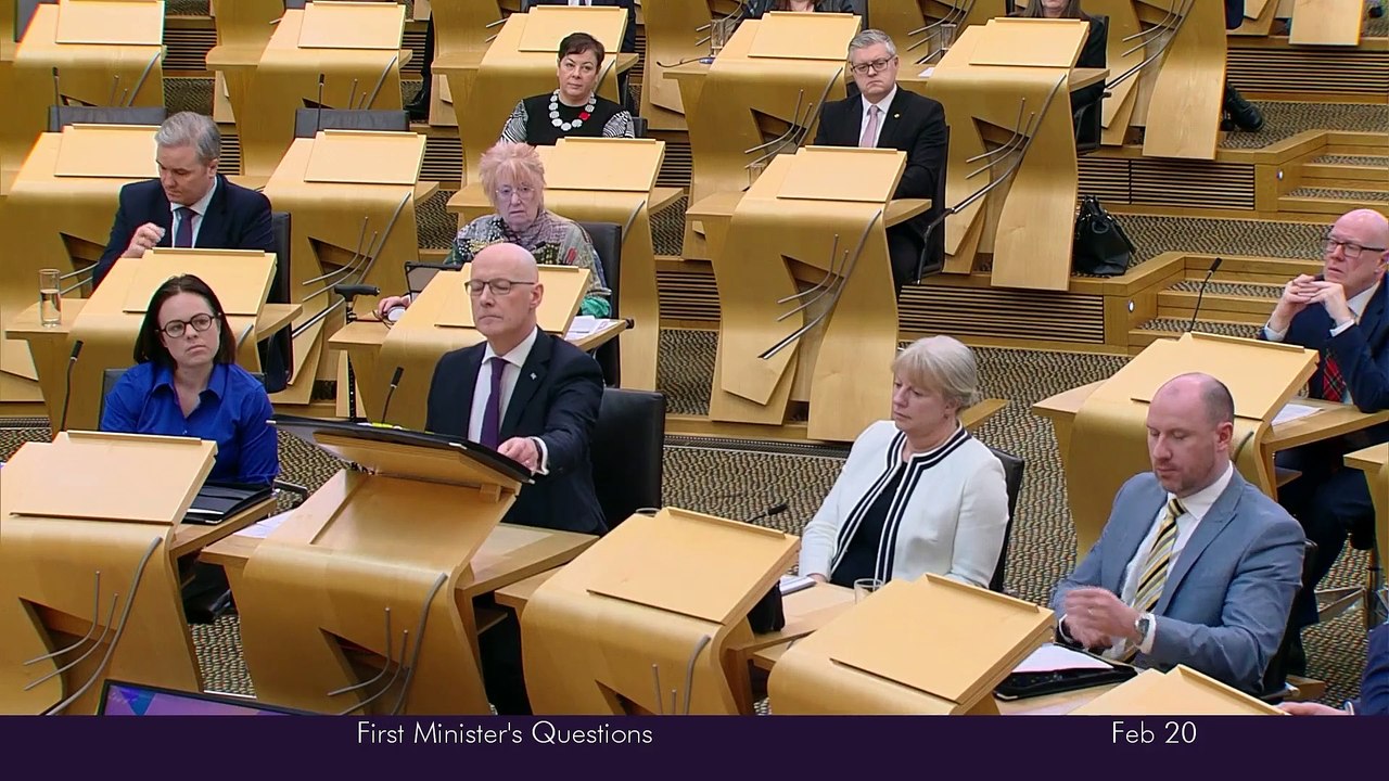 FMQs John Swinney and Russell Findlay face off in the Scottish Parliament