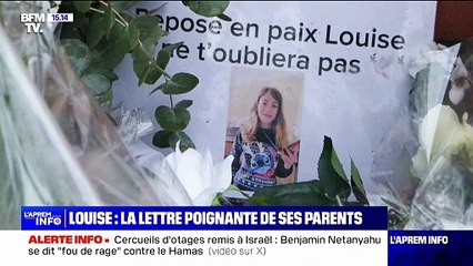 "Elle ne sera plus jamais auprès de nous": les parents de Louise confient leur "souffrance indescriptible" dans une lettre