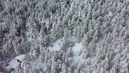 Kar kalınlığı 30 santimetre! Günübirlikçiler muhteşem manzaranın tadını çıkardı
