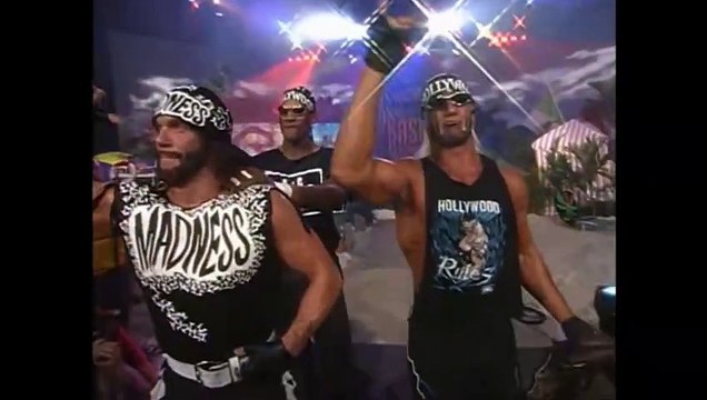 WCW Bash At The Beach 1997 - Hollywood Hulk Hogan & Dennis Rodman vs Lex Luger & The Giant (Tag Team Match)