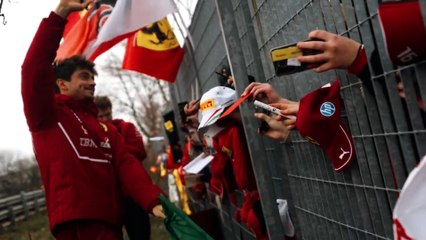 Los 'tifosi' se vuelcan con Leclerc en Fiorano