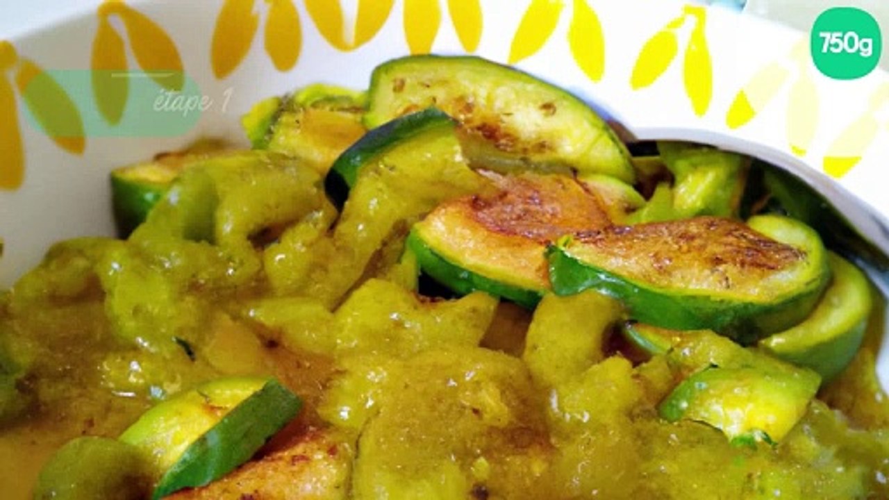 Courgette crue version curry vert