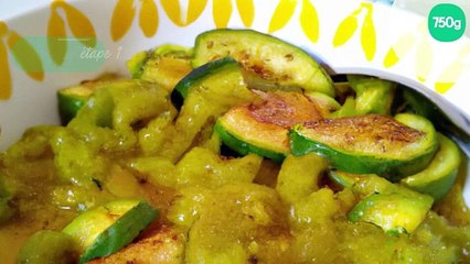 Courgette crue version curry vert