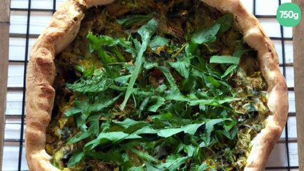 Tarte à la roquette et aux pignons