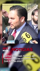 El alcalde Carlos Villarreal anunció que los nuevos policías egresados recibirán un salario inicial de $12,500 pesos en su primer año de servicio, con incrementos progresivos hasta $16,500 pesos en 2027