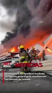 Un intenso inc3ndio se desató esta tarde en una fábrica ubicada en Apodaca, Nuevo León, provocando una rápida movilización de los bomberos y cuerpos de emergencia.