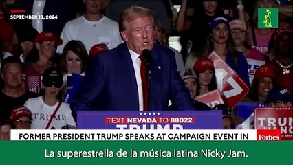 Nicky Jam se une a los artistas que apoyan a Donald Trump, quien lo presenta diciendo "esta buenísima"