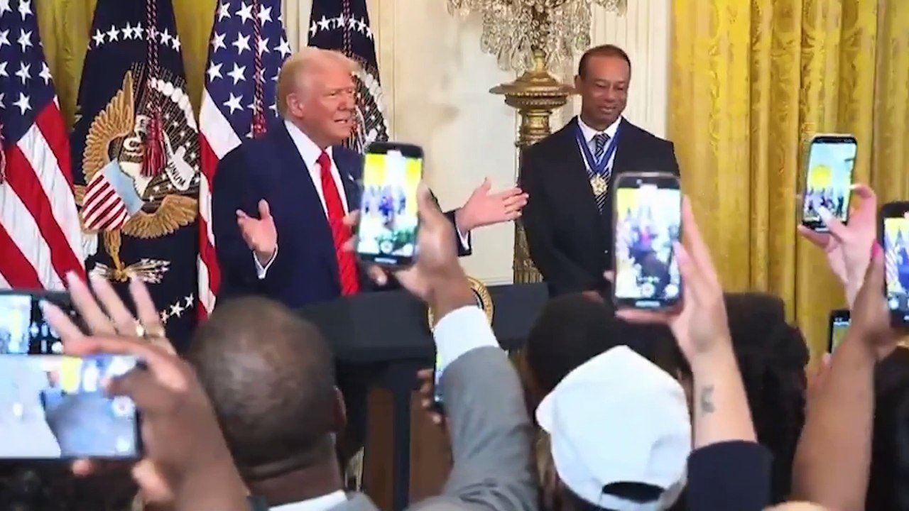 Trump jalea a Tiger Woods en la Casa Blanca: "Tiger, Tiger..."