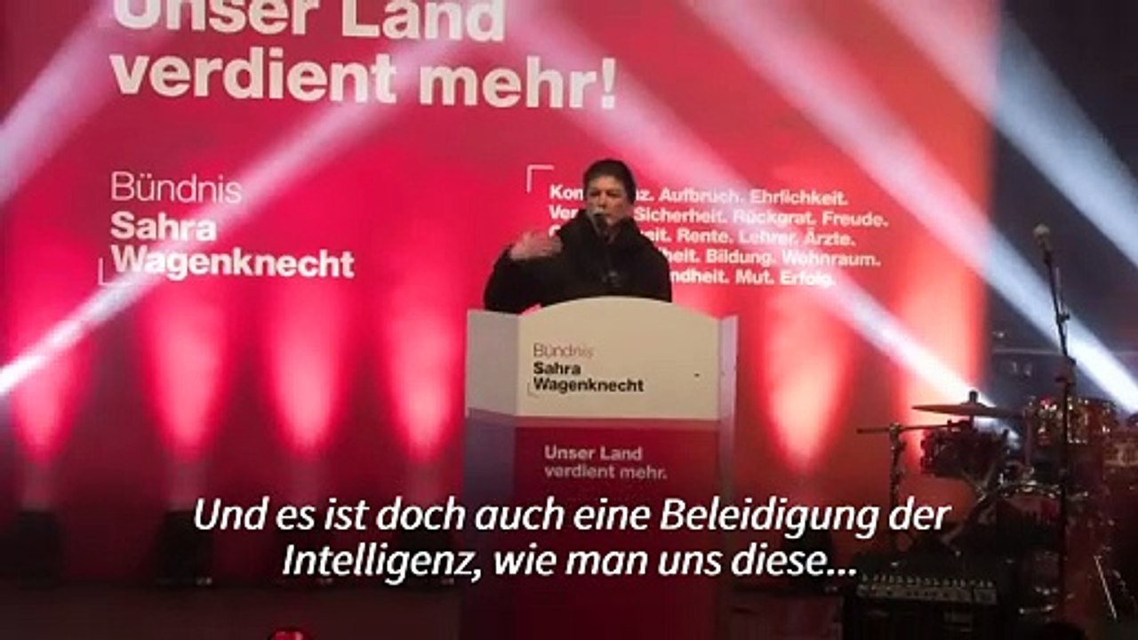 Wagenknecht: 'Aufrüstung führt uns in einen Krieg'