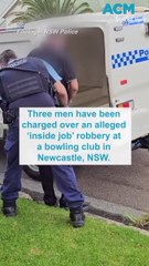 Three charged over 'inside job' armed robbery in Newcastle, NSW