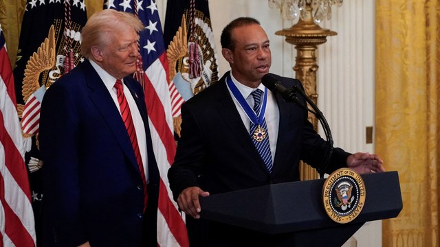 Donald Trump y Tiger Woods en la Casa Blanca