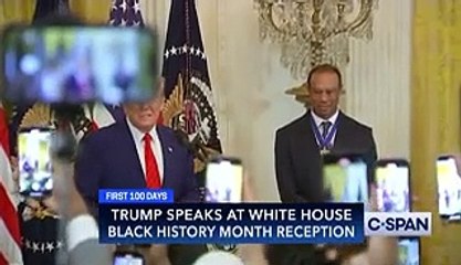 Tiger Woods fights back tears as Donald Trump reveals him as surprise guest at Black History Month event