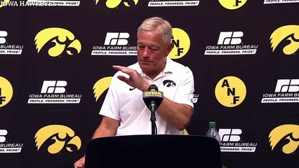 Kirk Ferentz reacts to his 200th win as head coach of the Iowa Hawkeyes