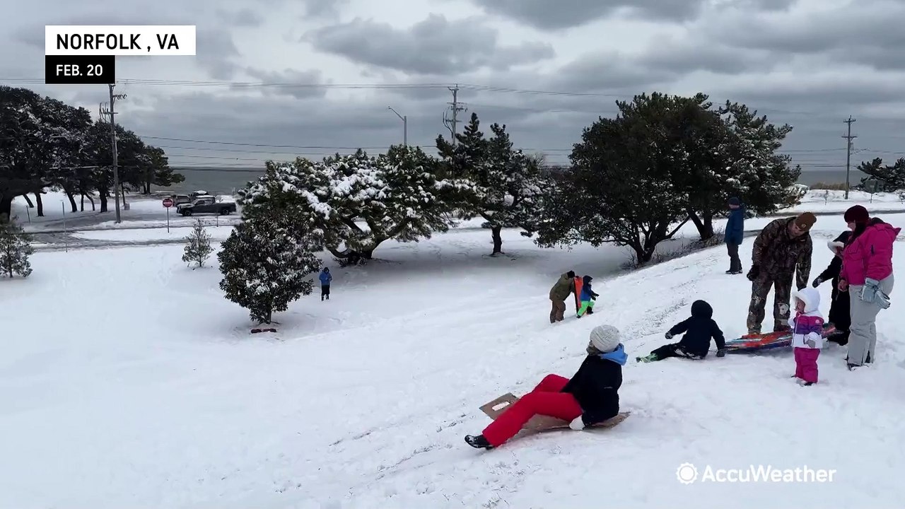 Snow lingers in Virginia and North Carolina after rare winter storm