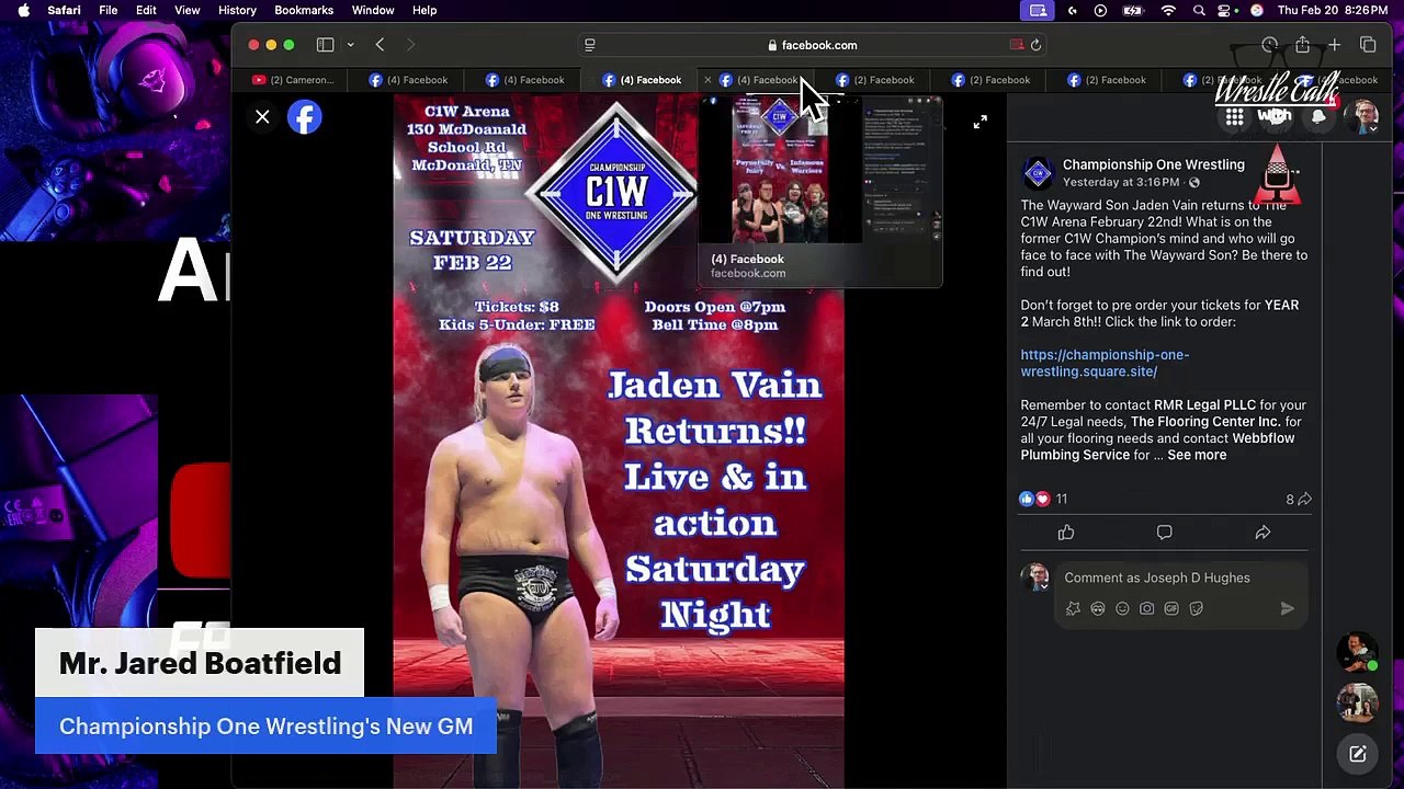 Wrestle Talk with Arabbidb3aver host: Jared Boatfield