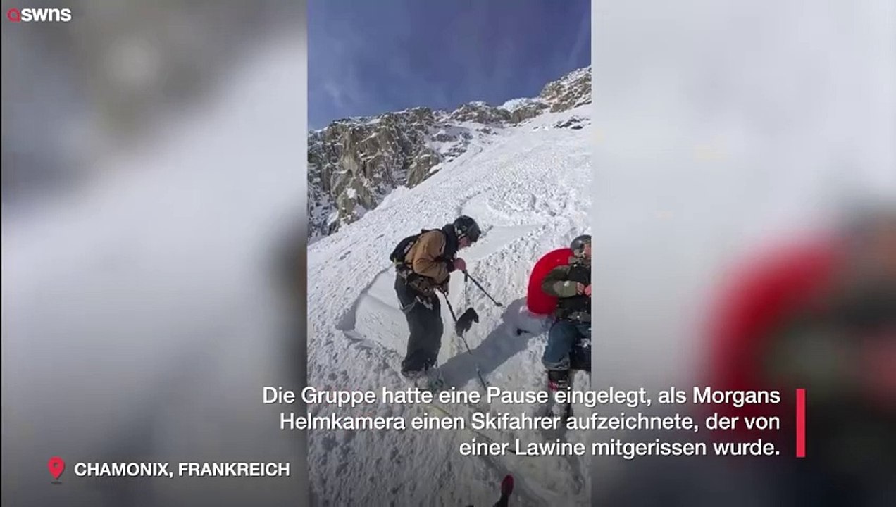 Skifahrer wird von lawine mitgerissen - überlebt aber dank airbag