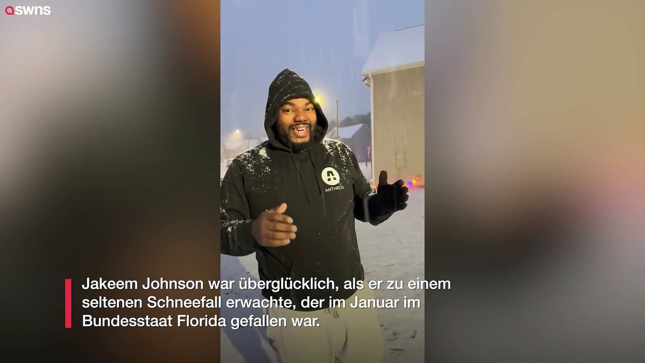 Mann aus Florida erlebt Schnee zum ersten Mal