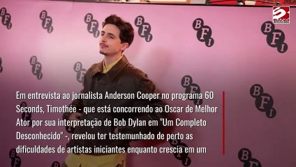Timothée Chalamet relembra inseguranças no início da carreira como ator