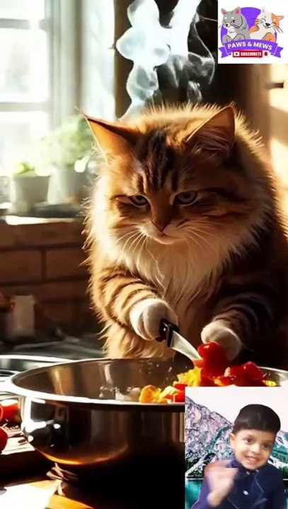 cat cooking food#shorts#daily motion shorts #catslovers#funny memes#