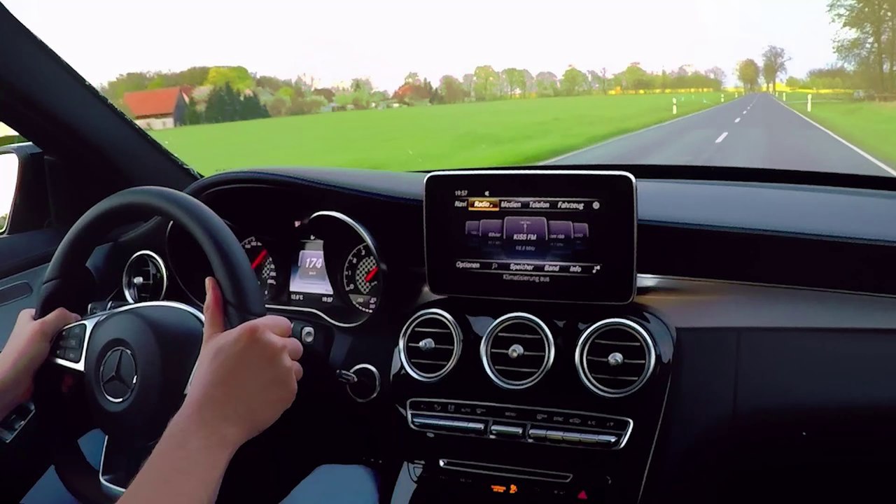 Mercedes C43 AMG Onboard Acceleration Test Drive V6 Sound Beschleunigung C450 AMG